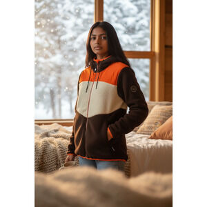 Kuhl Womens Large L Long Sleeve Canache Prism Sherpa Fleece Full Zip Jacket